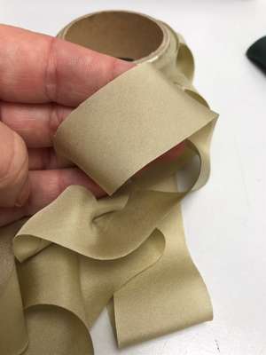 Silke skråbånd - 5 m khaki / beige, 30 mm
